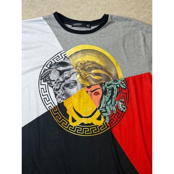 Hudson Outerwear Medusa Greek Graphic T Shirt 4 Way Patchwork Men's 3X 3XL XXXL - Picture 2 of 6
